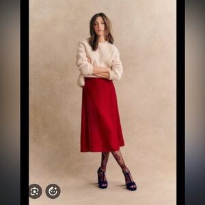 Sezane Sandy Skirt in Raspberry Velvet